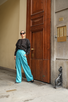 Turquoise Classic Tailoring Trousers