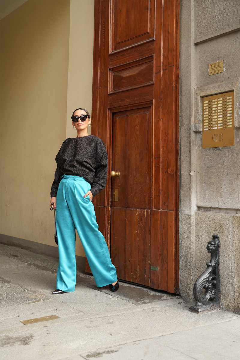 Turquoise Classic Tailoring Trousers